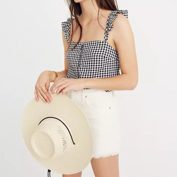 Madewell Tops - Madewell Ruffle-Strap Cami Top in Gingham Check Size 4